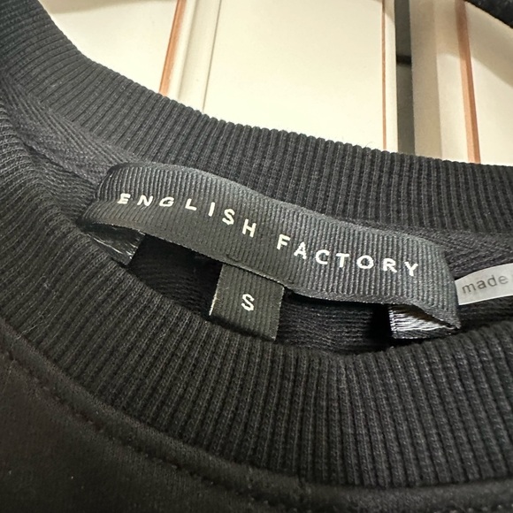 ENGLISH FACTORY Puff Shoulder Mixed Media Minidress - Picture 11 of 11